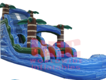 Blue Hurricane  19' Bounce House Waterslide WET or DRY, Roo's Wet or Dry Slides - Jacksonville Florida Bounce House Rentals