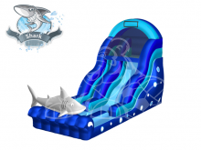 Shark Attack  19'  Bounce House Waterslide WET or DRY, Roo's Wet or Dry Slides - Jacksonville Florida Bounce House Rentals