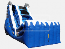 Dolphin Wave Slide  18' Bounce House Waterslide WET or DRY, Roo's Wet or Dry Slides - Jacksonville Florida Bounce House Rentals