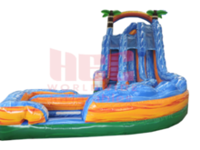 Double Corkscrew - 19' Bounce House Waterslide WET or DRY, Roo's Wet or Dry Slides - Jacksonville Florida Bounce House Rentals