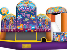 Girl Thing Theme 5-1 3D Combo Bounce House Hopper  WATER SLIDE or DRY SLIDE, Roo's Hopper Combos - Jacksonville Florida Bounce House Rentals