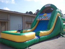 Paradise Island Double Lane Slide  19' Bounce House Waterslide WET or DRY, Roo's Wet or Dry Slides - Jacksonville Florida Bounce House Rentals